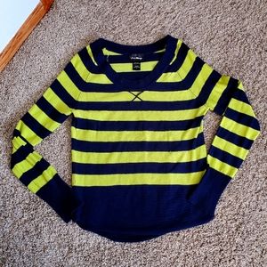 **Striped V-Neck Sweater